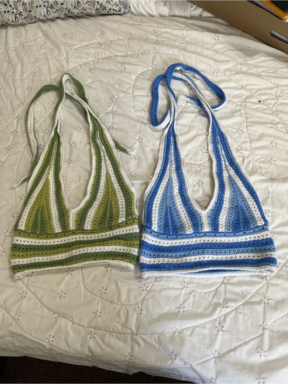 Hollister Green and blue White Striped Knit Top Y2K vintage bundle